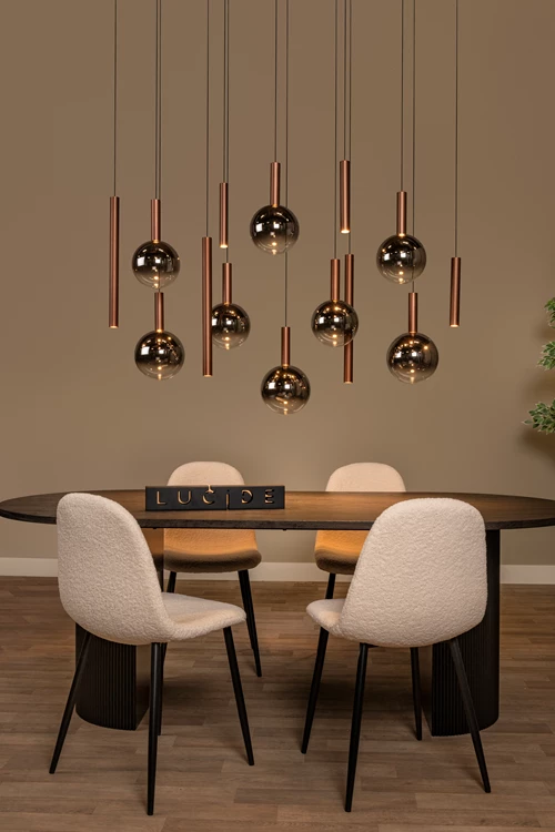 Lucide JASMINE - Pendant light - LED Dim. - CCT - 14x4,4W 2200K/3300K - Copper | Premium - atmosphere 1